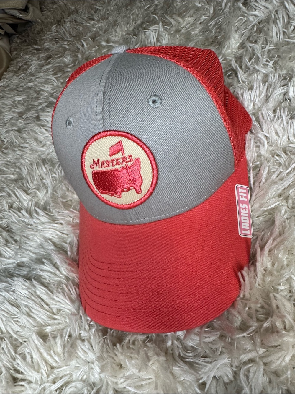 Masters Pink and Gray Ladies Fit Trucker Hat